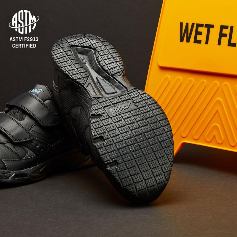 Avia Avi-Union II Strap Non Slip Shoes for Women â€“ Comfort Women's Restaurant, Work & Safety Footwear - Black/Iron Grey, 9 Medium - Image 5